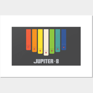 Roland Jupiter 8 Rainbow [Grey] Posters and Art